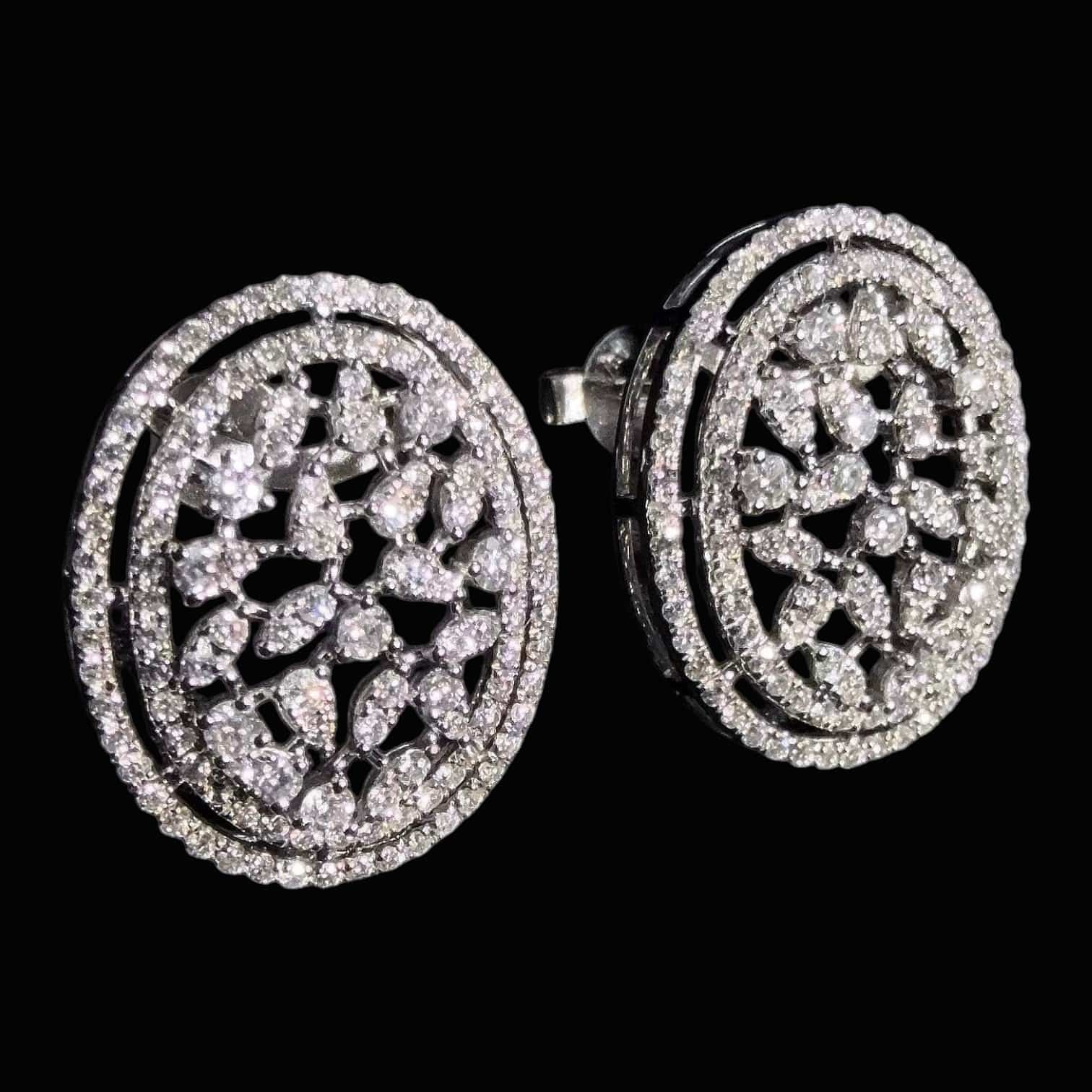 Luxury Promise 0.90ct Natural White Diamond Earrings Set in 18K White Gold
