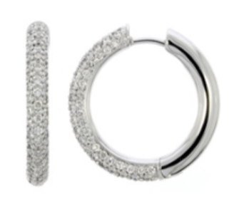 Luxury Promise 1.06ct Diamond Hoop Earrings in 18K White Gold
