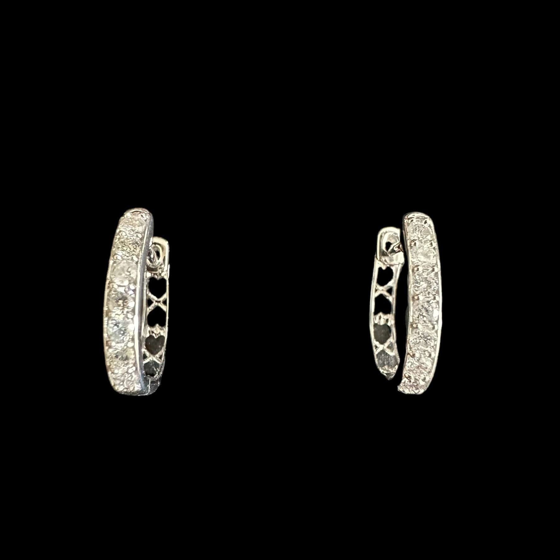 Luxury Promise 18K White Gold & 0.35ct Brilliant Round Diamond Hoop Earrings