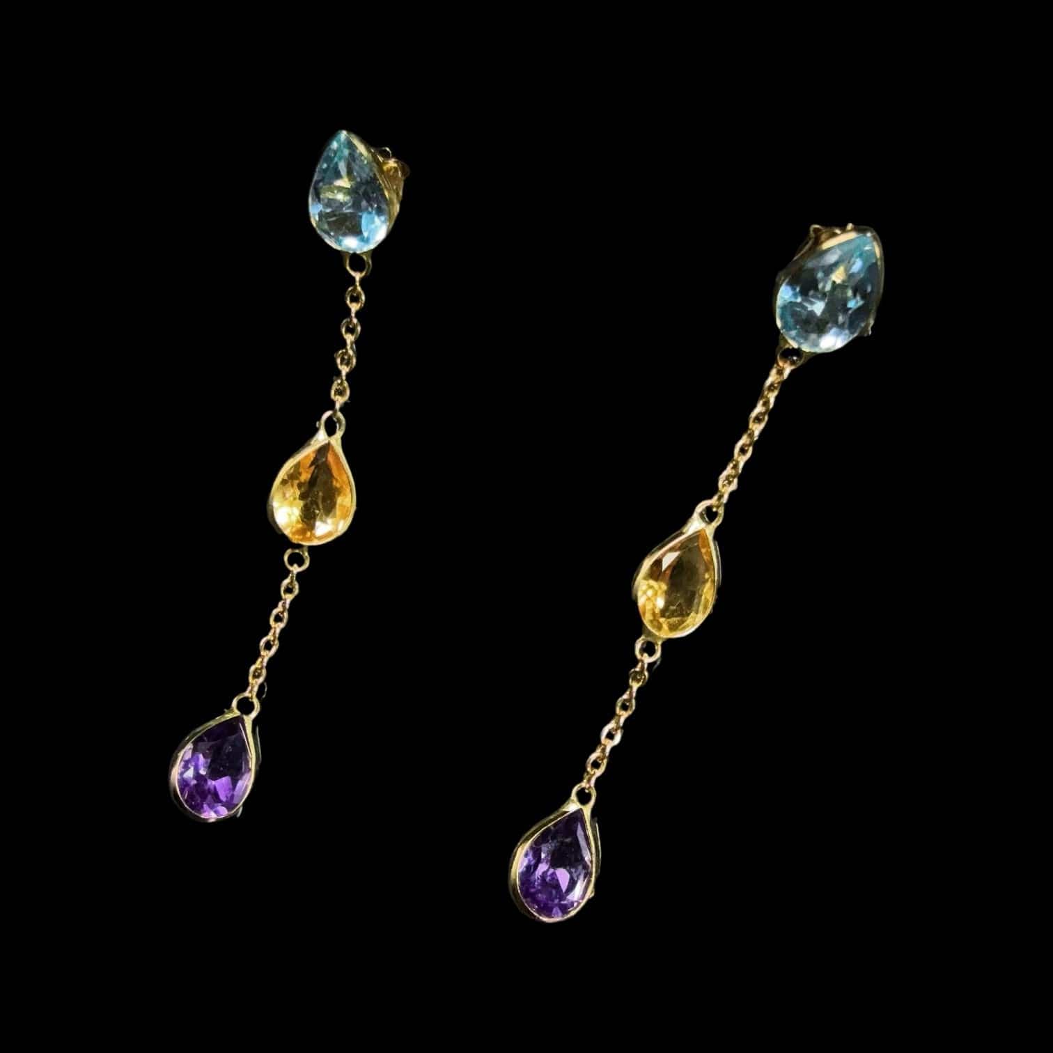 Luxury Promise 4.06ct Natural Gemstone Earrings set in 18K Yellow Gold