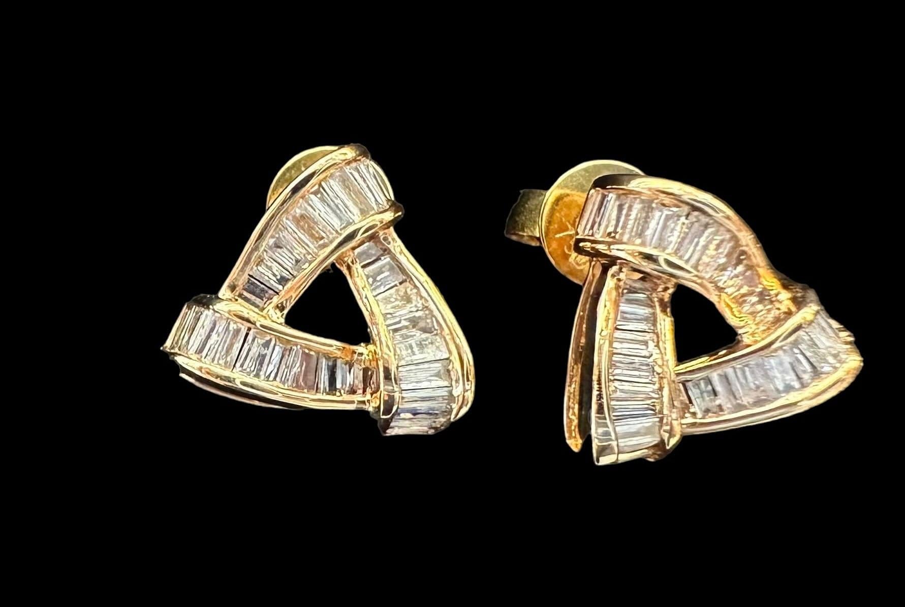 Luxury Promise Baguette Diamonds Triangle earrings