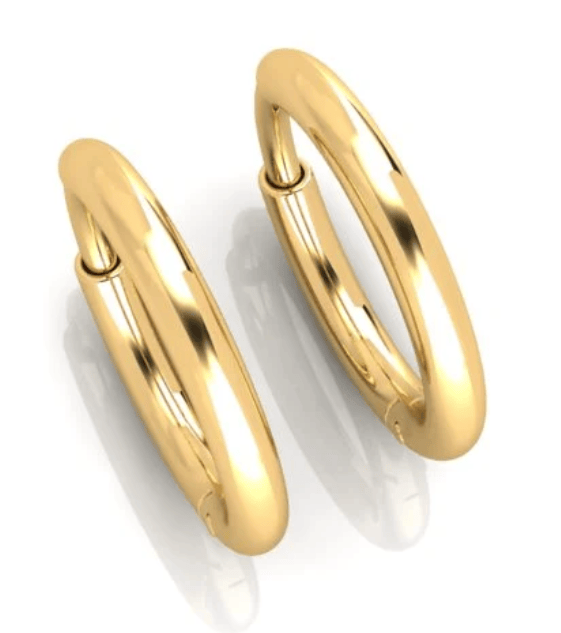 Luxury Promise Huggie Earrings 18K Yellow Gold