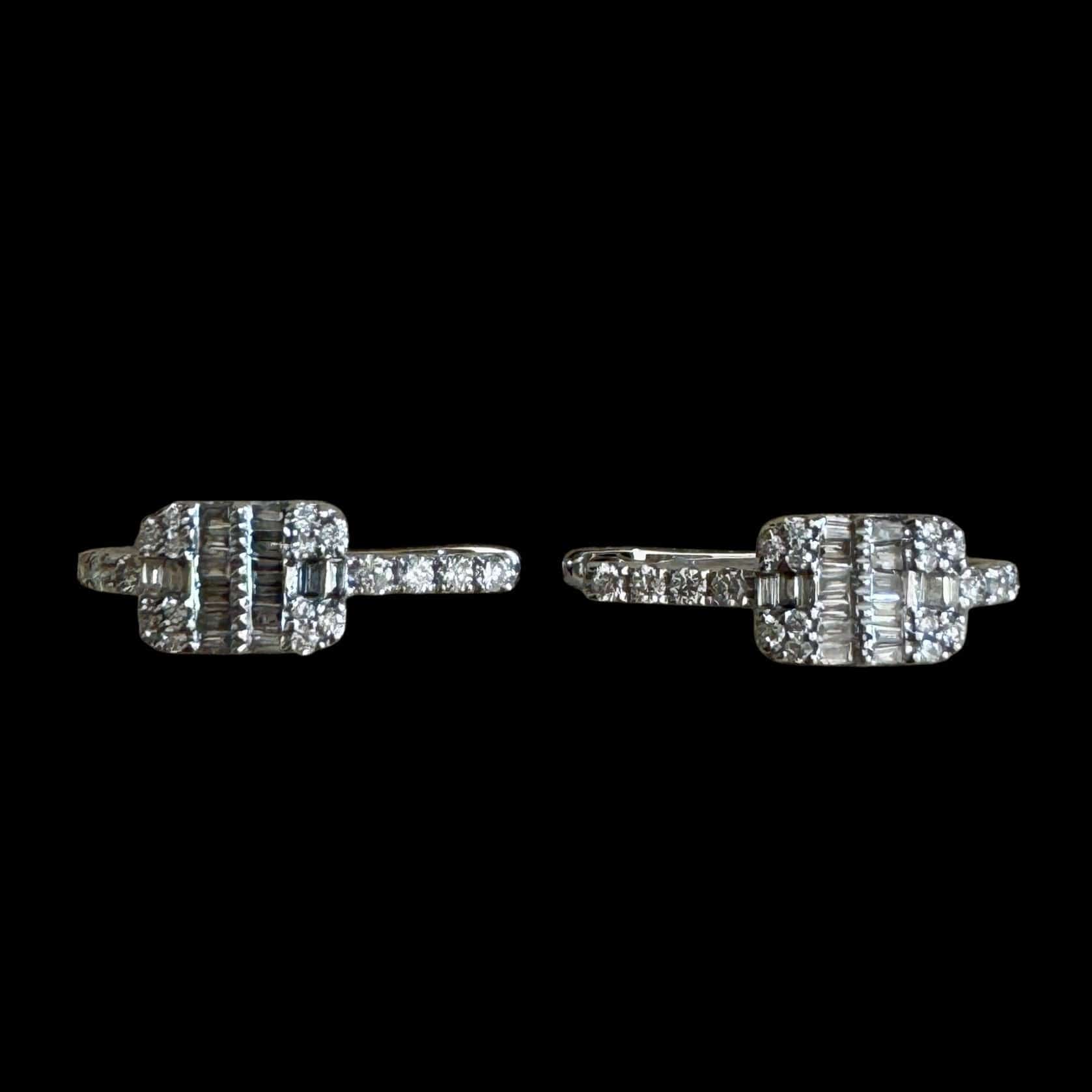 Luxury Promise Natural 0.50ct Diamond Hoop Earrings set in 108K White Gold