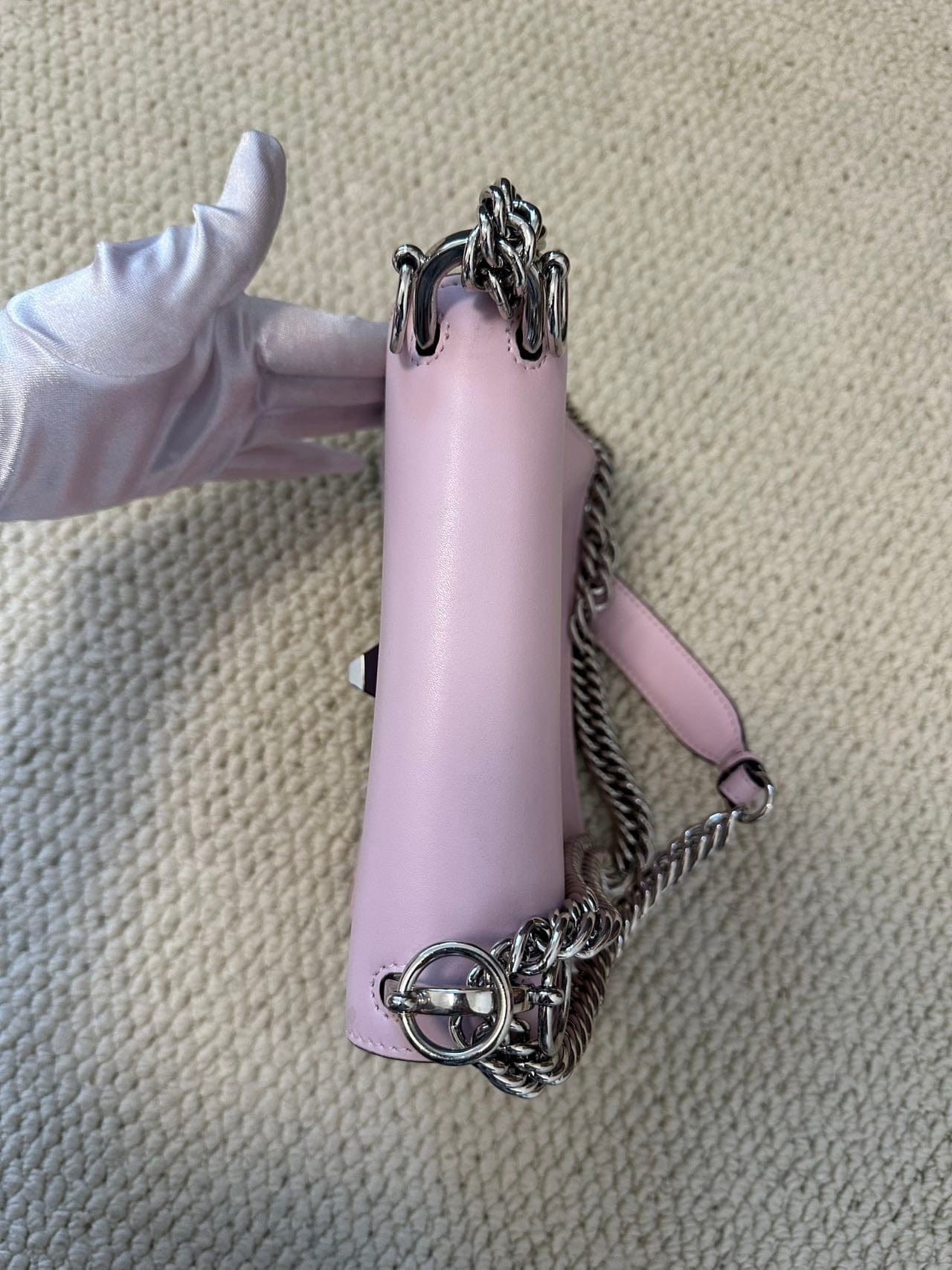 Luxury Promise Fendi Kan I Small Light Pink Leather Shoulder Bag