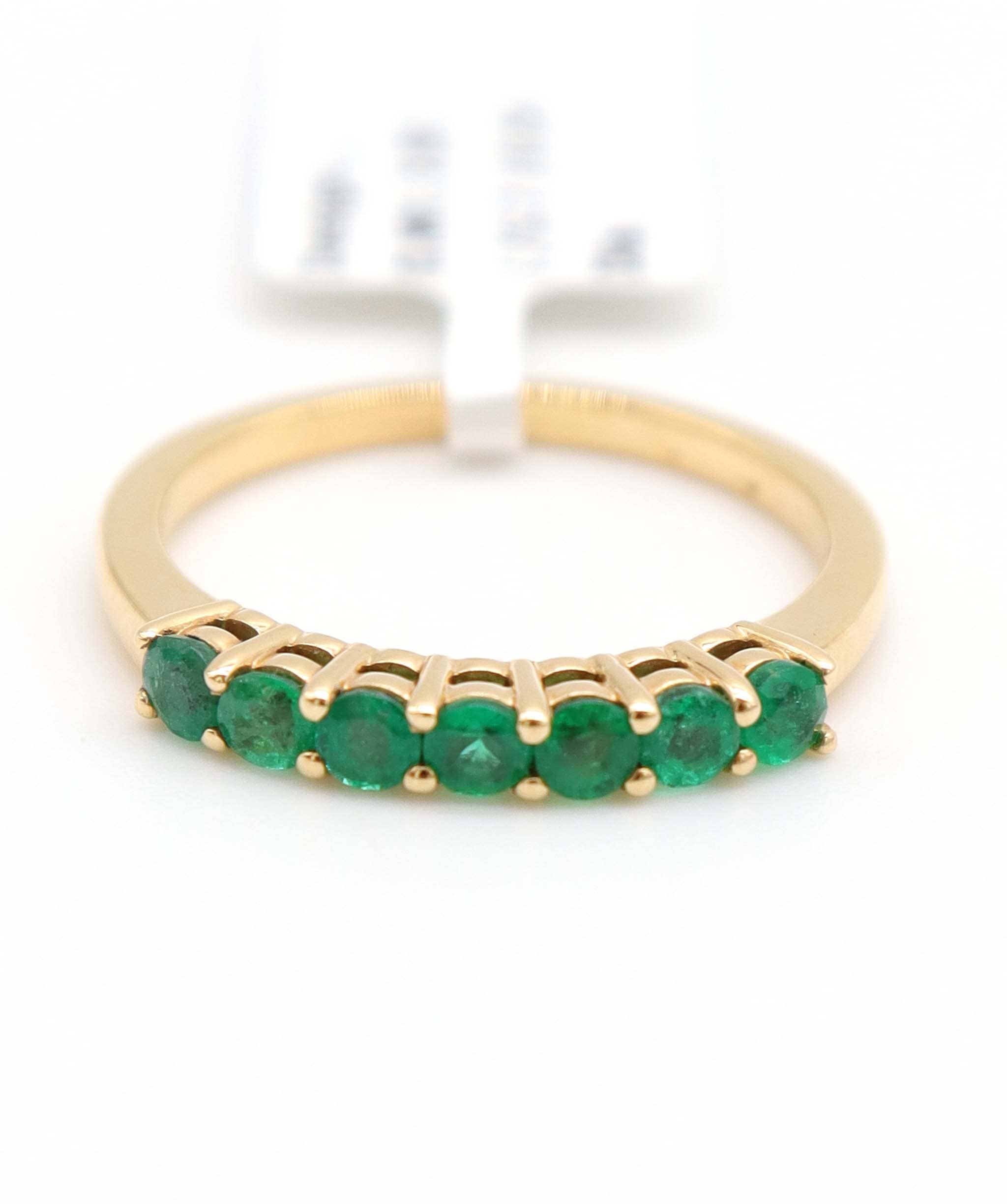 Luxury Promise 0.56ct Emerald Band Ring in 18K Yellow Gold DXBCS5095