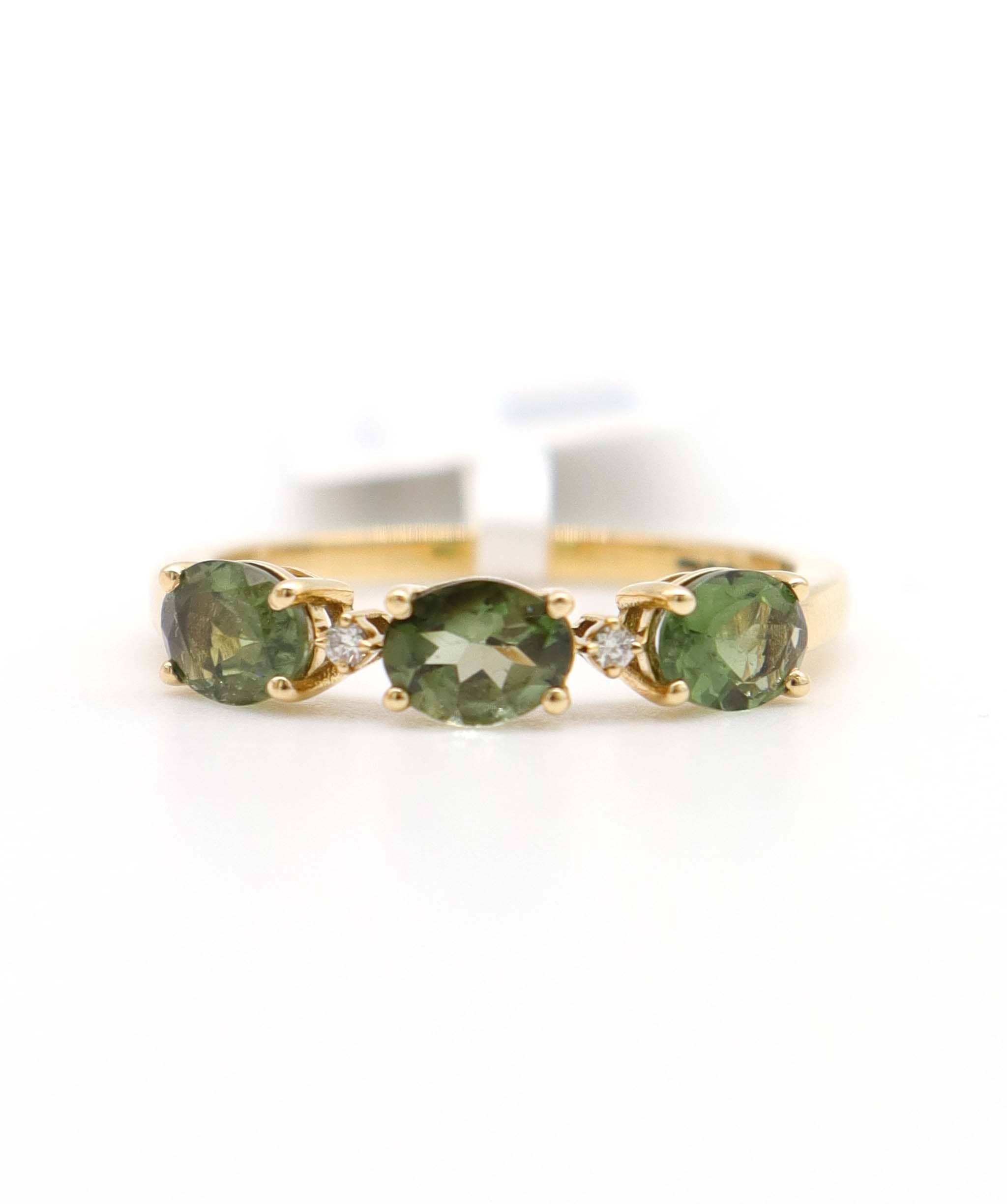 Luxury Promise 0.95ct Tourmaline Diamond Ring in 18K Yellow Gold DXBCS5071
