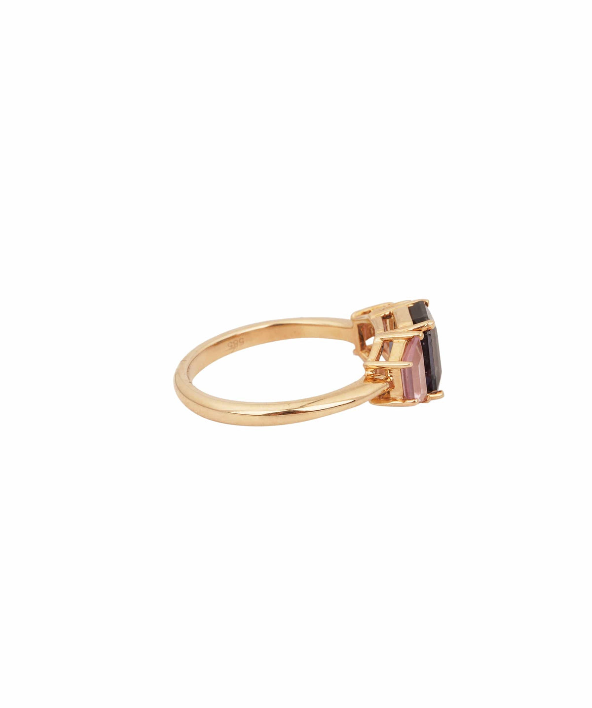 Luxury Promise 14ct gold ring with Emerald and Spinels size L1/2 ANL0137