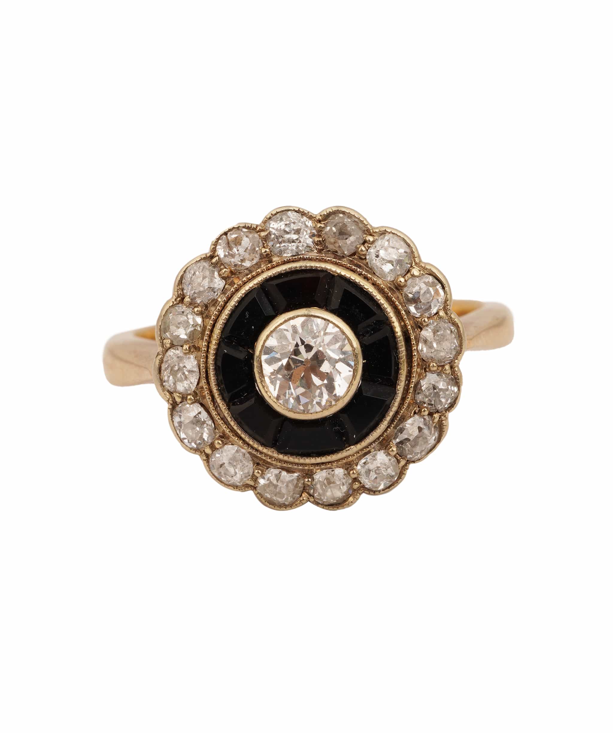 Luxury Promise 18CT ONYX DIA CLUSTER RB3
