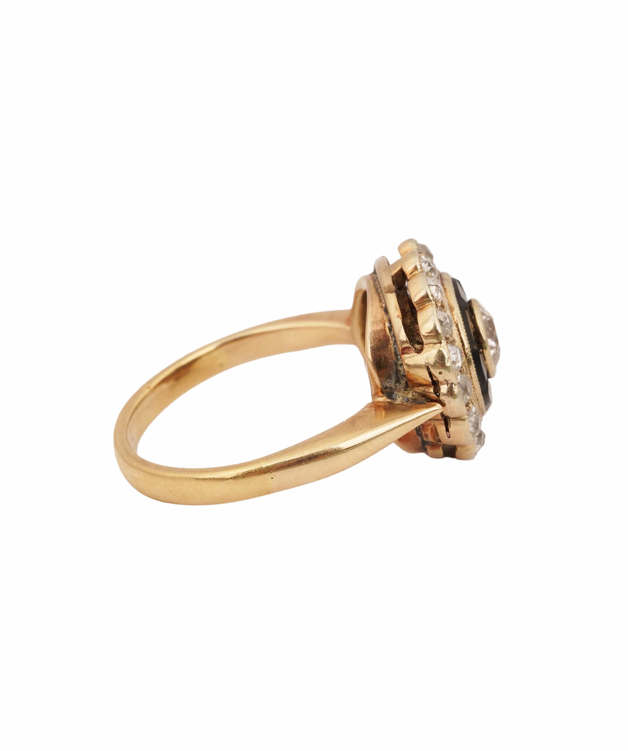 Luxury Promise 18CT ONYX DIA CLUSTER RB3