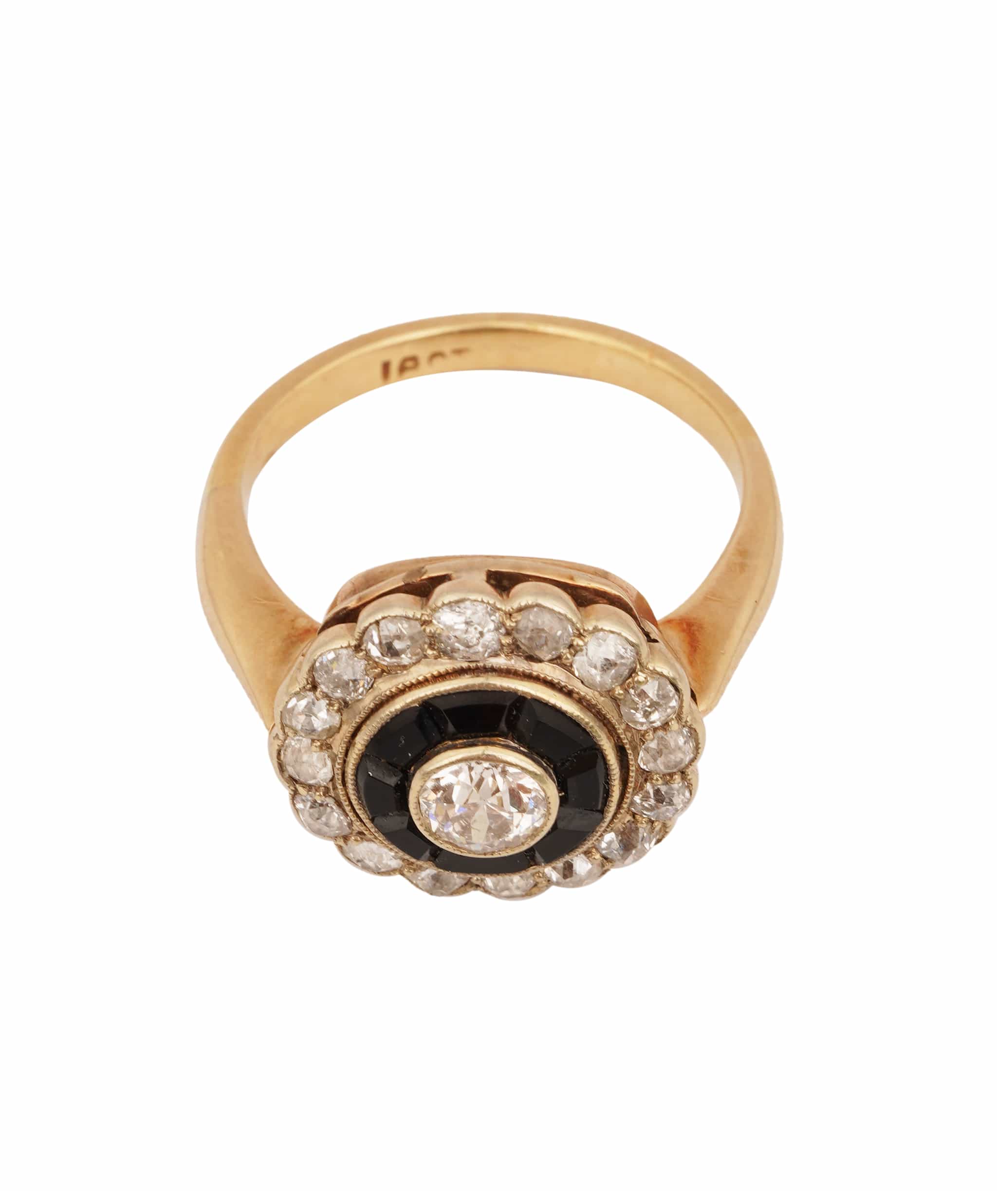 Luxury Promise 18CT ONYX DIA CLUSTER RB3