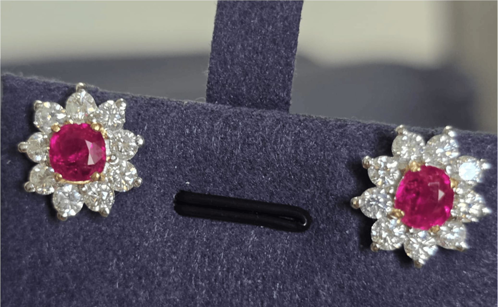 Luxury Promise 2.35ct Unheated Burma Ruby Earrings (Diana Design) SYCB31