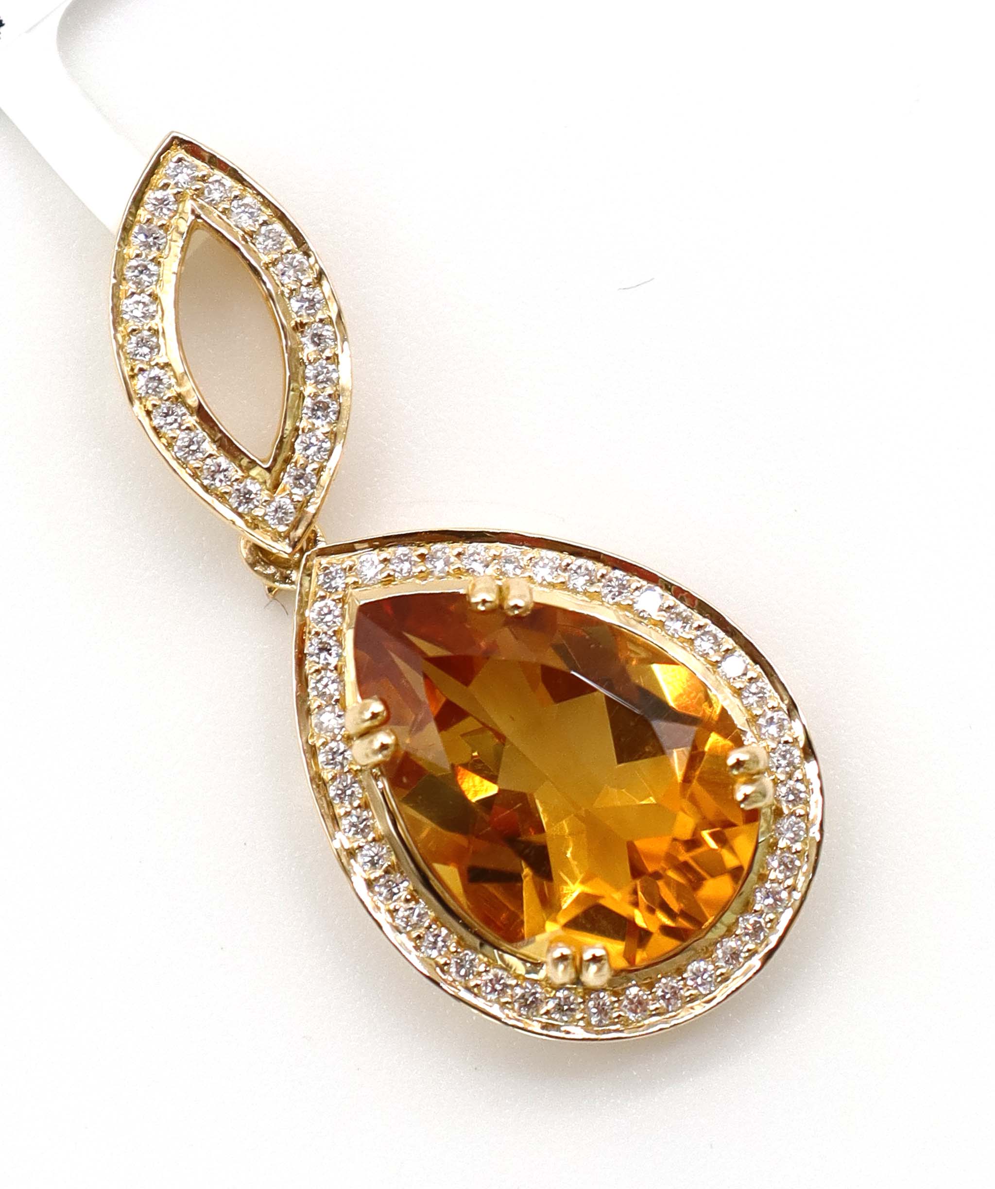 Luxury Promise 3.08ct Citrine Diamond Pendant in 18K Rose Gold DXBCS5090