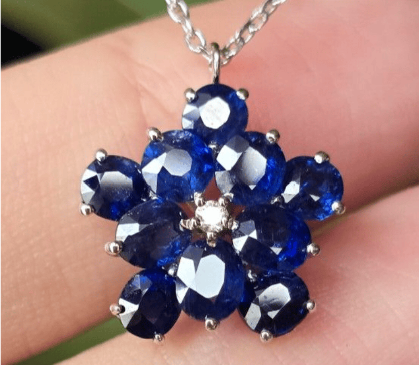 Luxury Promise 3.4ct Unheated Burma Sapphire Necklace SYCB14