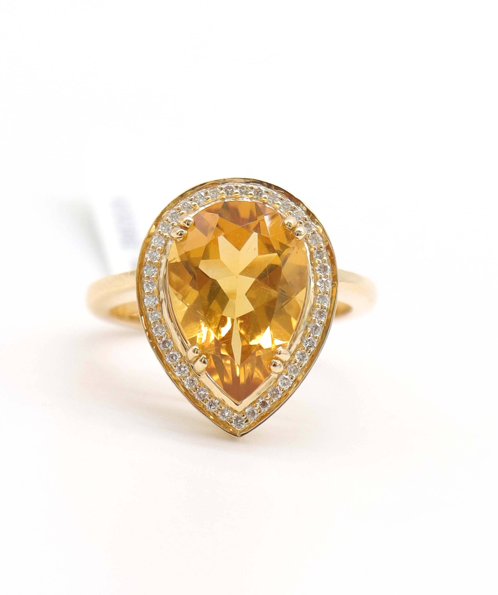 Luxury Promise 3.53ct Citrine Diamond Ring in 18K Rose Gold DXBCS5092