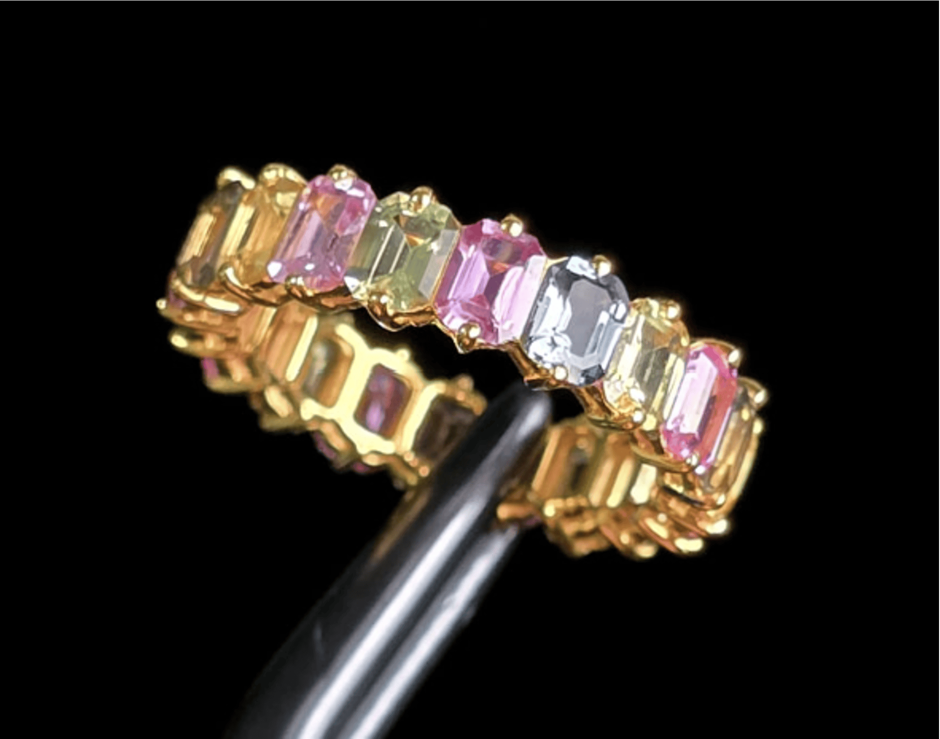Luxury Promise 4.65ct Unheated Sapphire Eternity Ring SYCB36