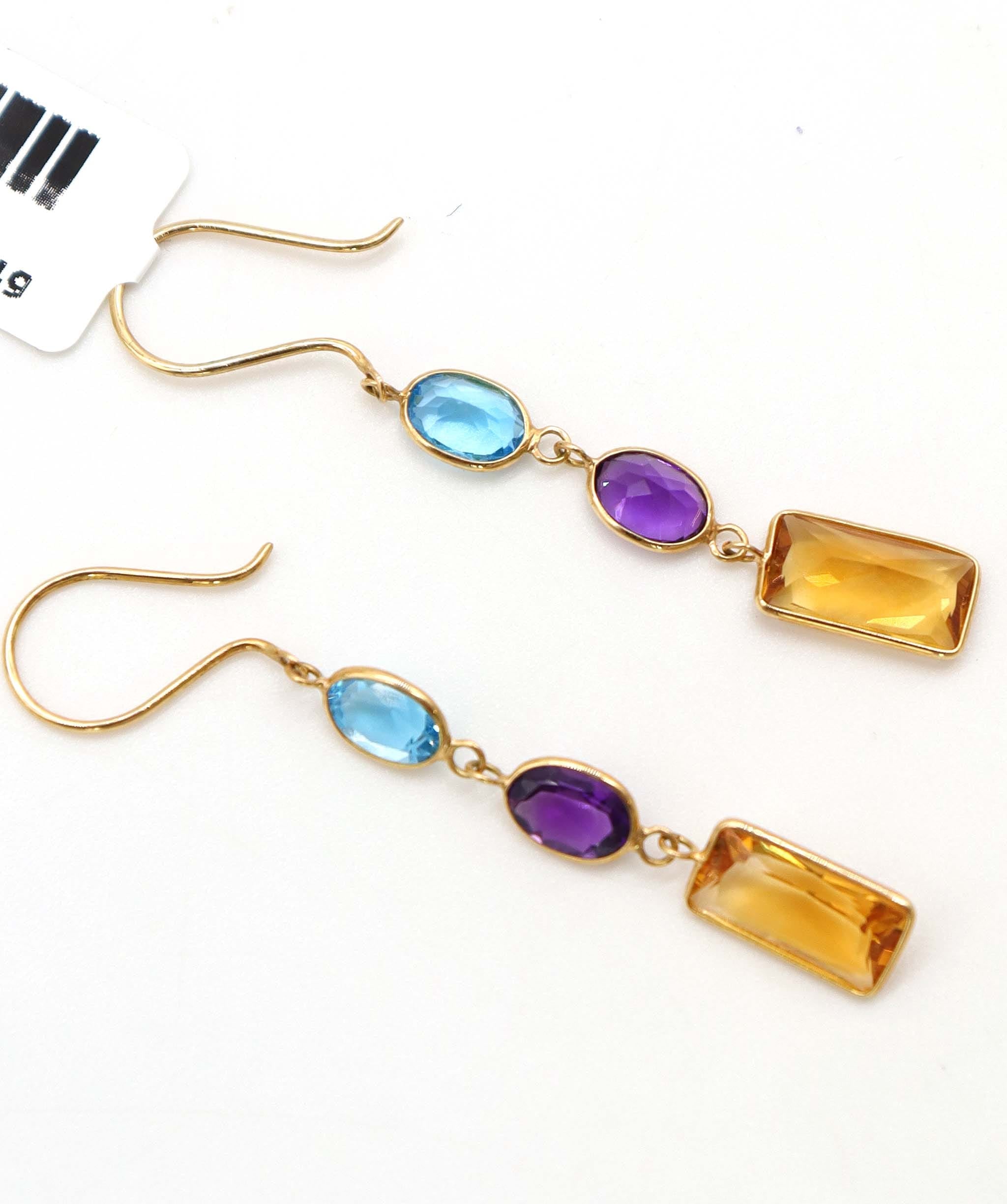 Luxury Promise 5.2ct Citrine & Blue Topaz Earrings in 18K Yellow Gold DXBCS5084