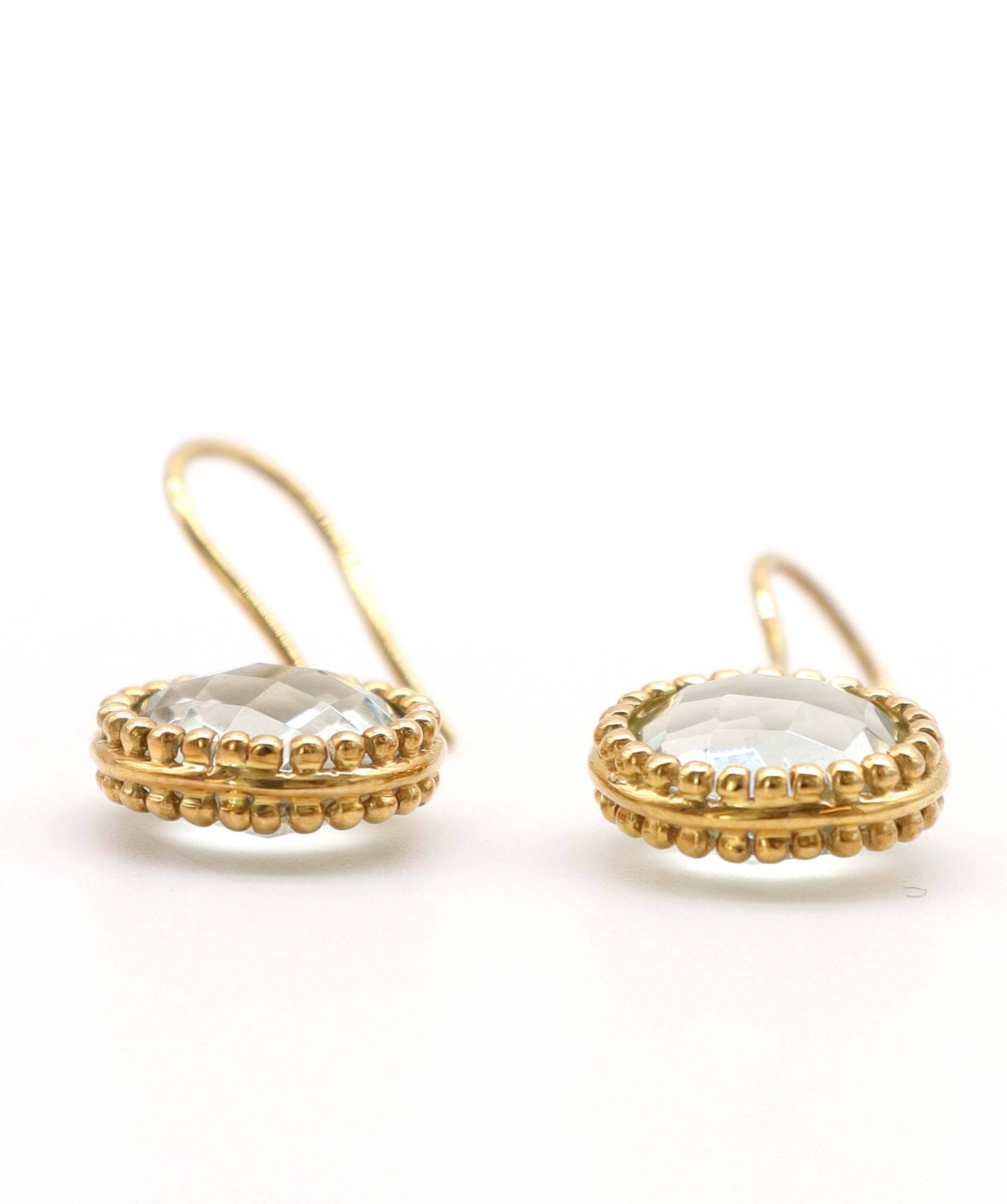 Luxury Promise 6.6ct Amethyst & Green Gemstone Earrings in 18K Yellow Gold DXBCS5083