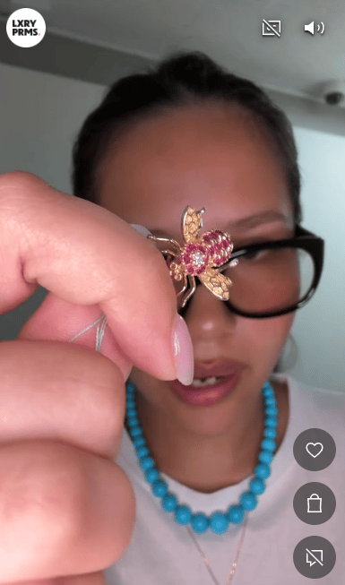 Luxury Promise Bee Ruby Diamond Brooch in 14K / R / D 140 JJC0986