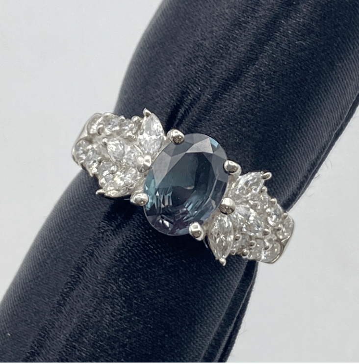 Luxury Promise Brazil Pt900 Alexandrite Ring AX1.24 D0.72 7.8g GIA Certified US 6.5 54171