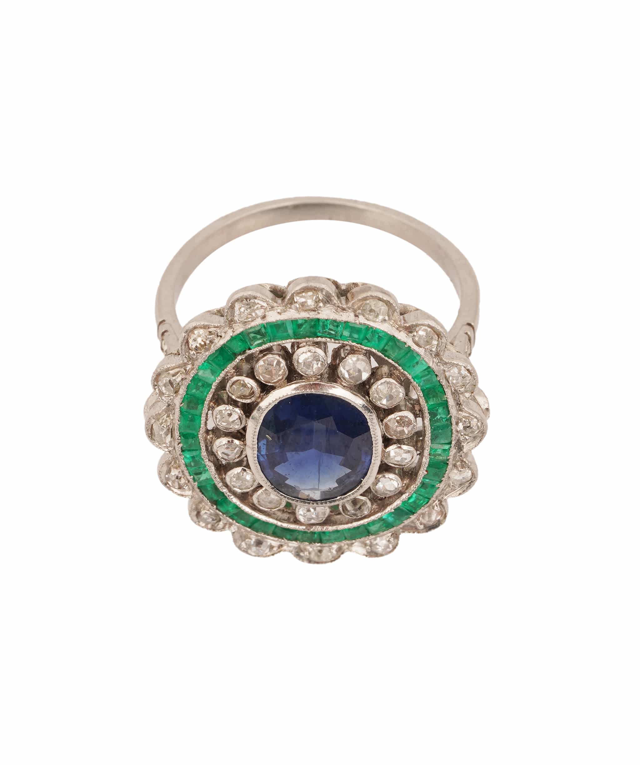 Luxury Promise CALIBRE EMERALD AND SAPPHIRE RING RC1