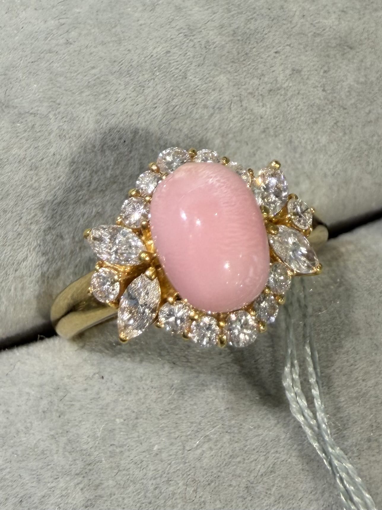 Luxury Promise Conch Pearl Diamond Ring in K18 / CP2.42ct / D0.7ct 0005 JJC0960