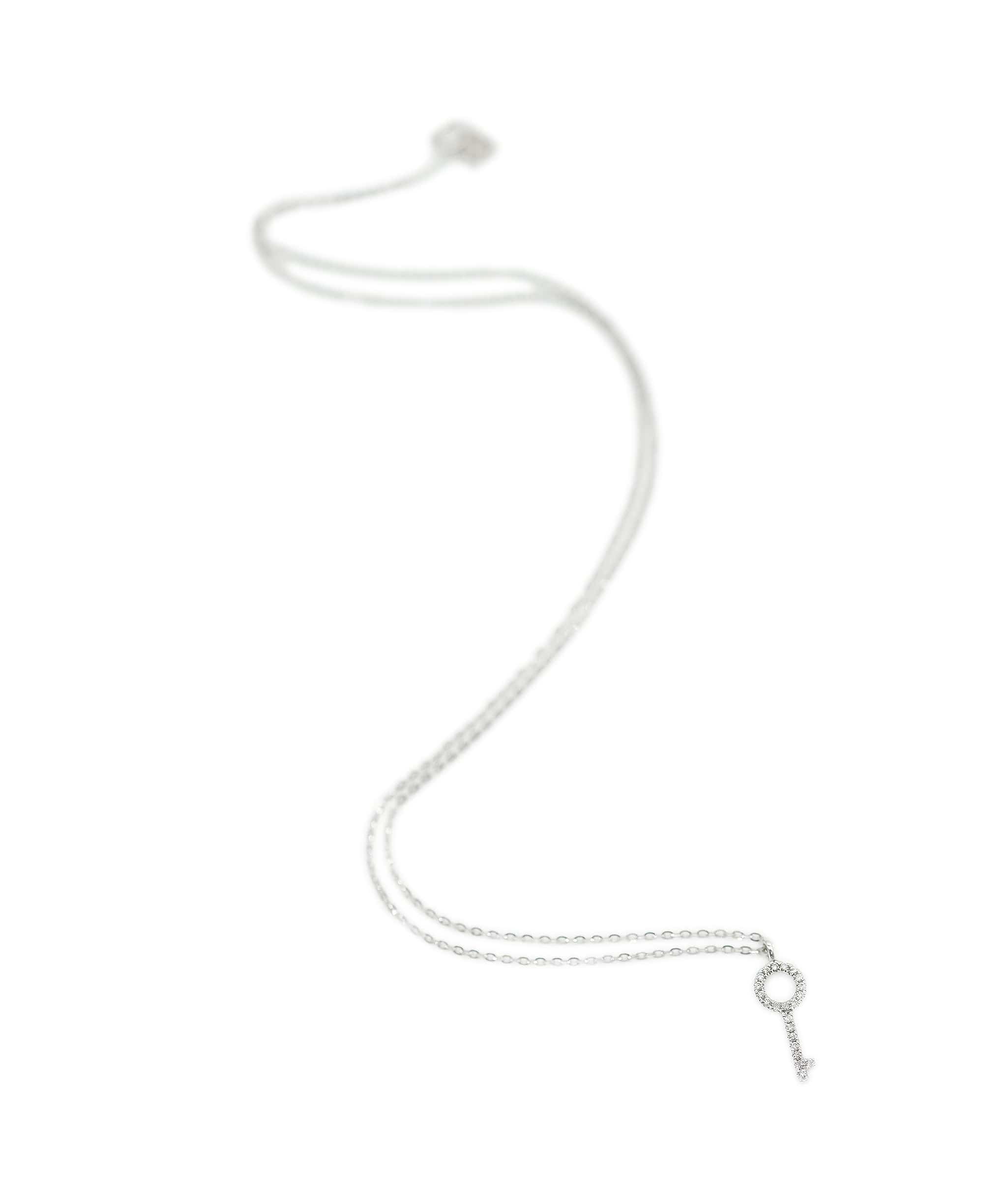 Buy Pre Loved Diamond key pendant necklace 18K white Gold AHC1212