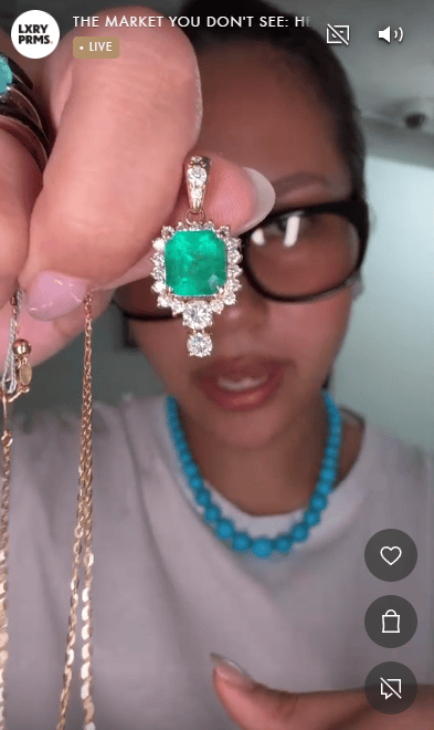 Luxury Promise Emerald Diamond Necklace in K18 / E3.25ct / D0.97ct 622A JJC0992