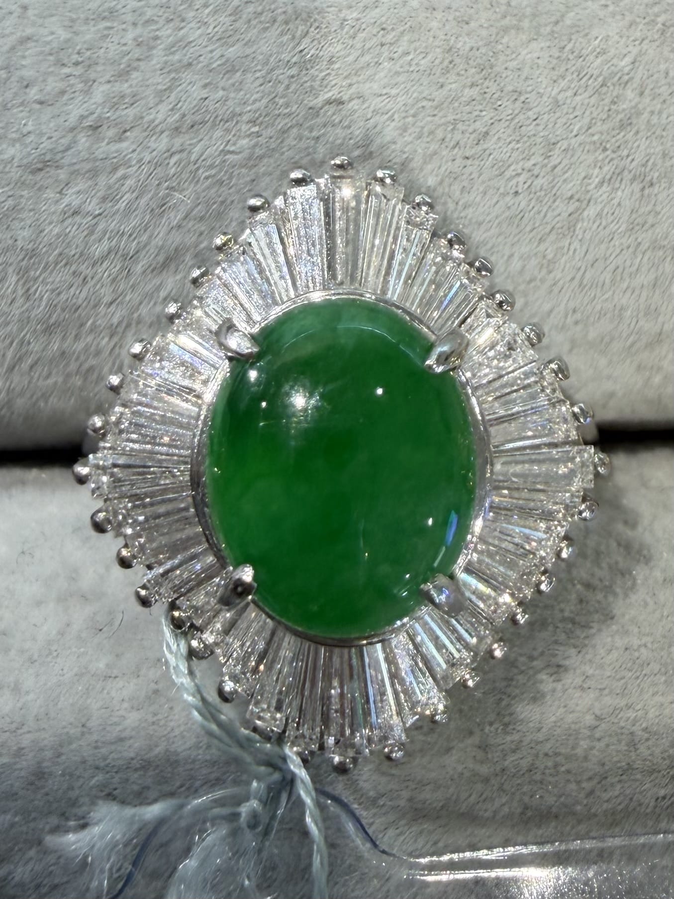 Luxury Promise Jadeite Diamond Ring in Pt900 / J3.006ct / D1.31ct 0009 JJC0945
