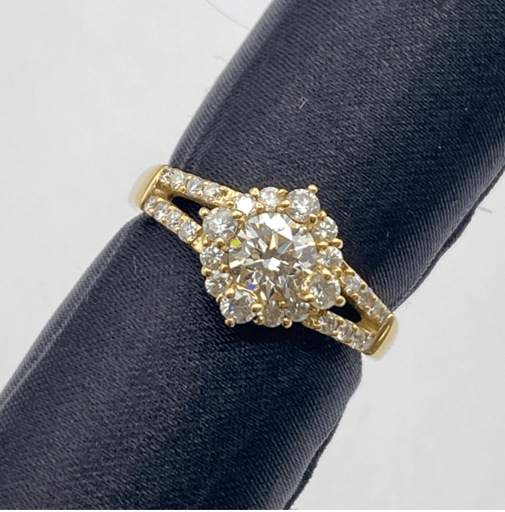 Luxury Promise K18 Diamond Ring, D0.585, D0.43, 4g US 6 53959