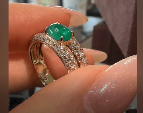 Luxury Promise K18 Emerald Cat's Eye Ring EM 0.66 DA 0.74 Cat's Eye 5.3g GR
J-SO 26-5005-0
