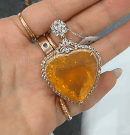 Luxury Promise K18 Fire Opal Necklace AVC2187