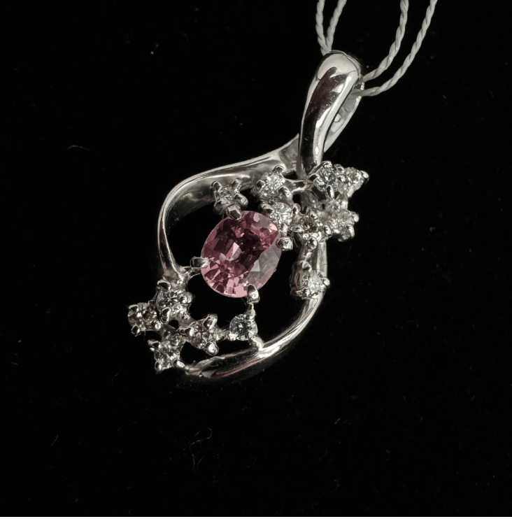 Luxury Promise K18WG padparadscha Small Pendant Top PA0.404 D0.17 2.4g (Includes appraisal card) 54428