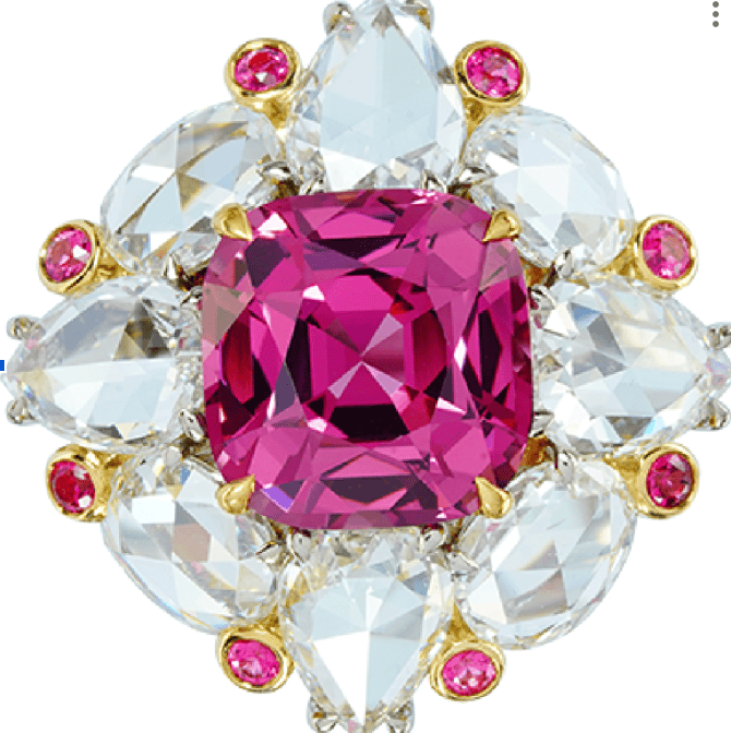 Luxury Promise Pink Spinel Rose Cut Diamond Ring GRS Burma R1432