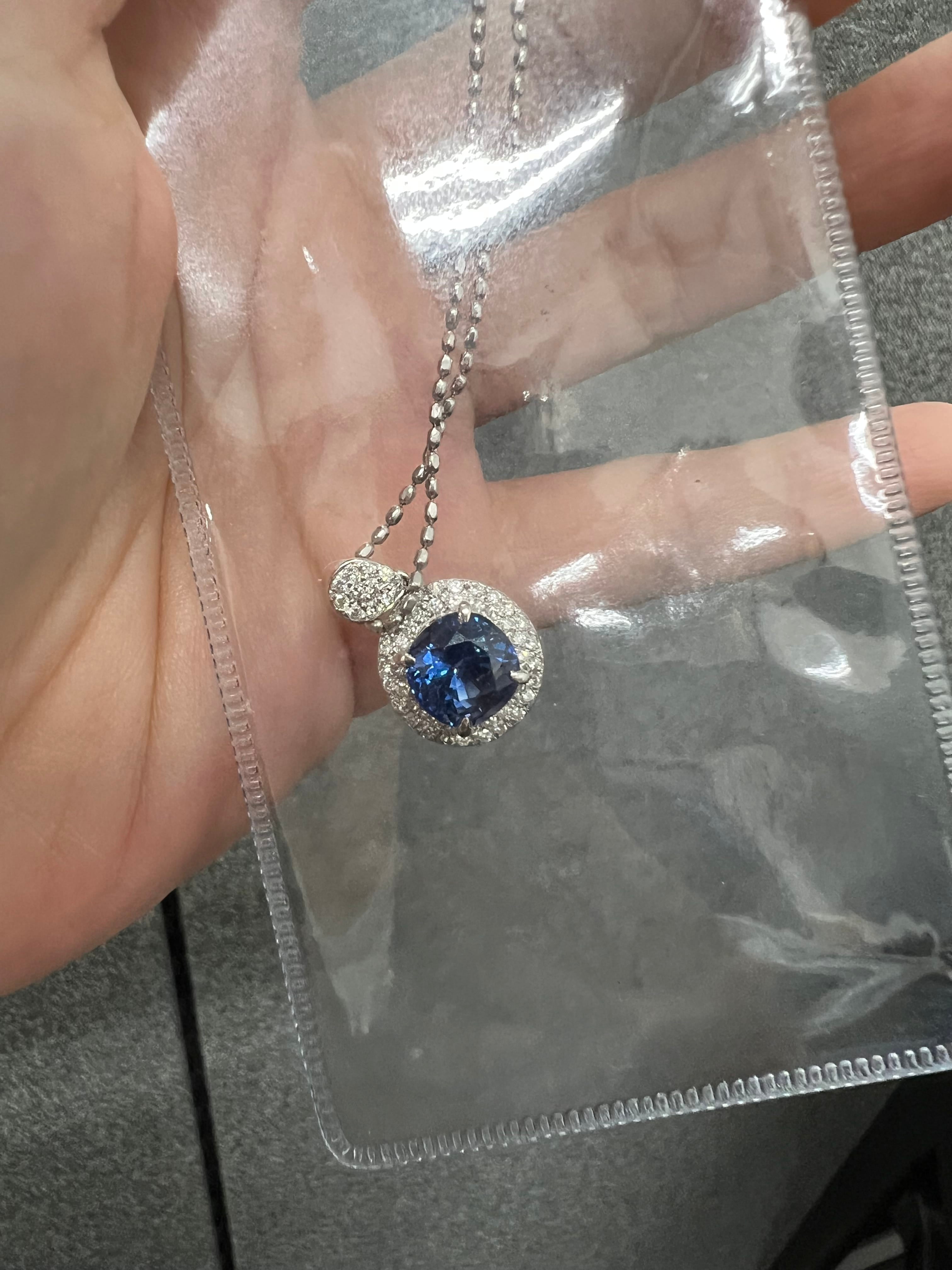 Luxury Promise PT850 INT. CORN FLWR. Sapphire NECKLACE CX6428