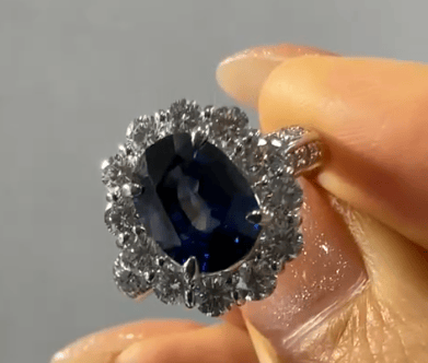 Luxury Promise Pt900 3.41 ct Sapphire Ring US 7 J0701CDCQG