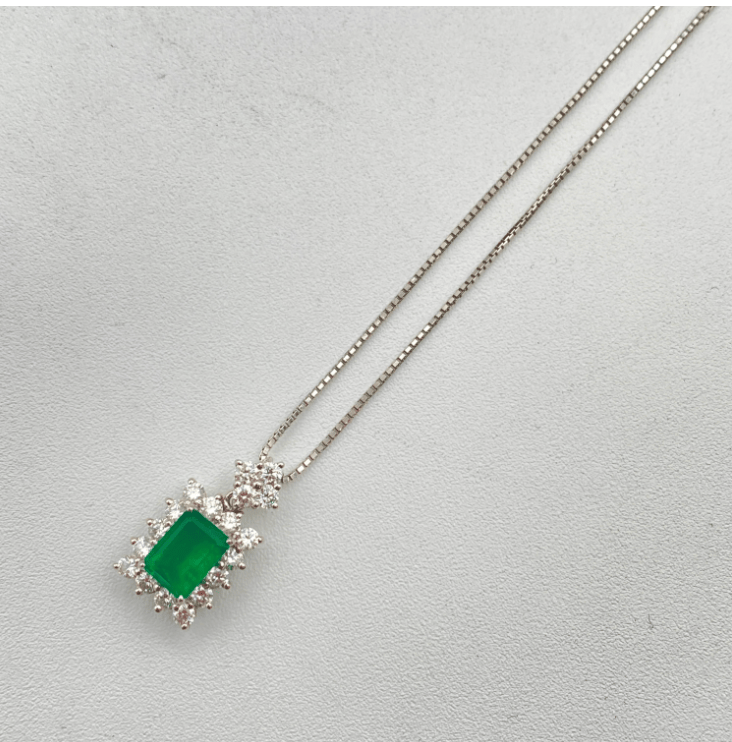 Luxury Promise Pt900/850 Emerald Penneck E1.3 D0.85 6.2g 54314