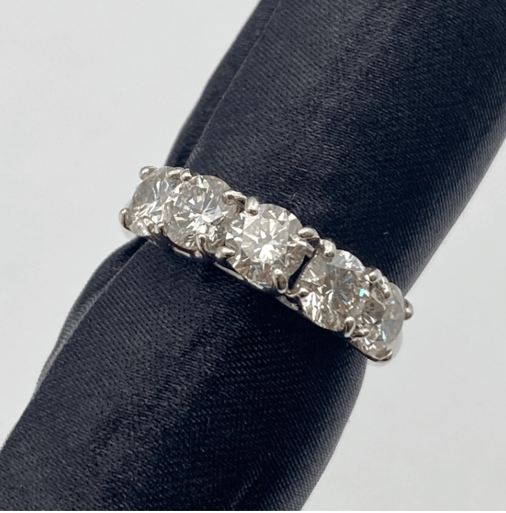 Luxury Promise Pt900 Diamond Ring / D0.404 D0.444 D0.403 D0.382 D0.404 4.8g US 6.5 53974