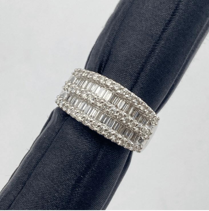 Luxury Promise Pt900 Diamond Ring D1.5 11.7g US 6 55198