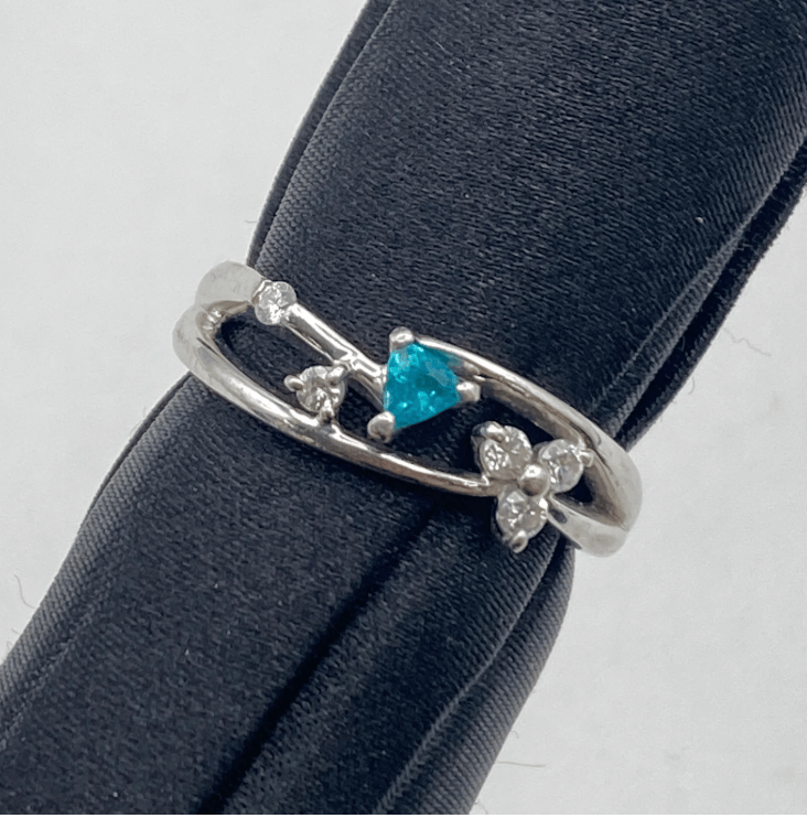 Luxury Promise Pt900 Paraiba Ring PRB0.12 D0.14 5.1g NGL US 6 54078
