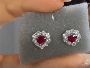 Luxury Promise Pt900 Ruby Earrings 1J0722SP54C