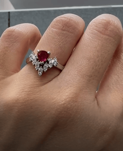 Luxury Promise PT900 Ruby RING AE7983