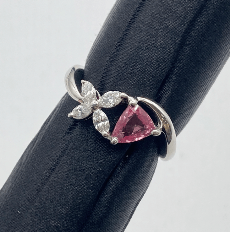 Luxury Promise Pt900 Sapphire Ring NoHeat S0.641 D0.25 6g GRJ Appraisal US 6.5 55590