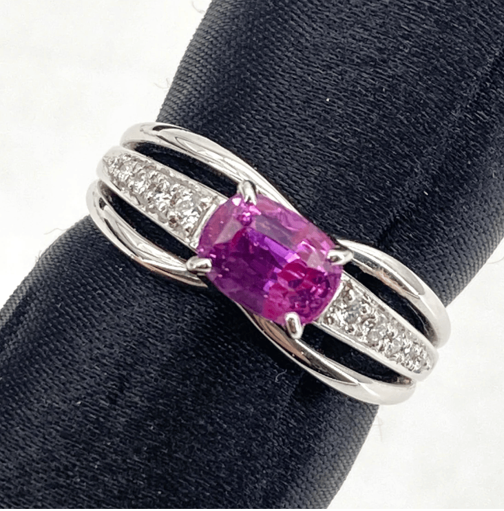 Luxury Promise Pt900 Sapphire Ring (Normal) S1.18 D0.12 6.1g GRJ US 6 54042