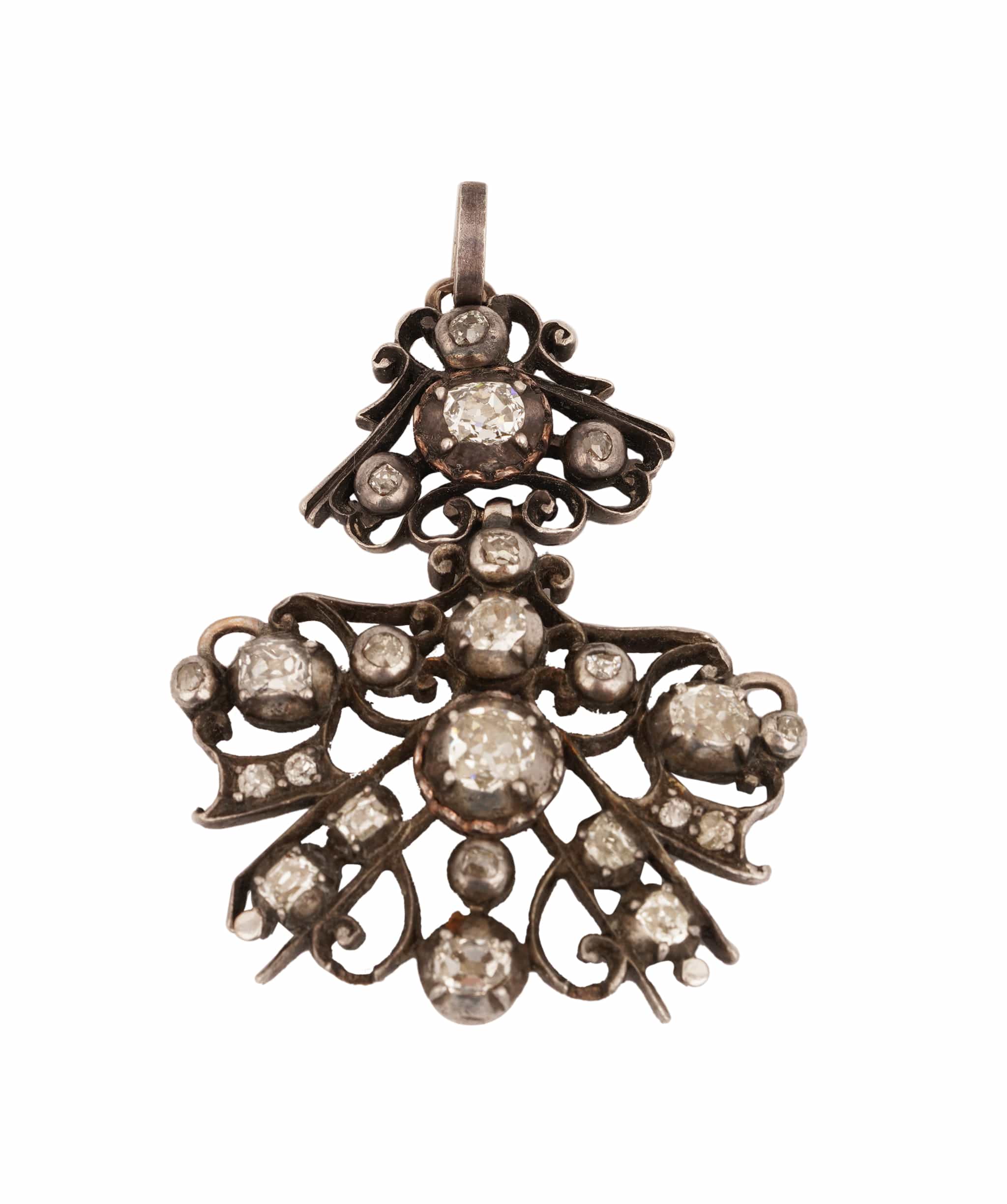 Luxury Promise SILVER DIAMOND CLUSTER PENDANT RJ4
