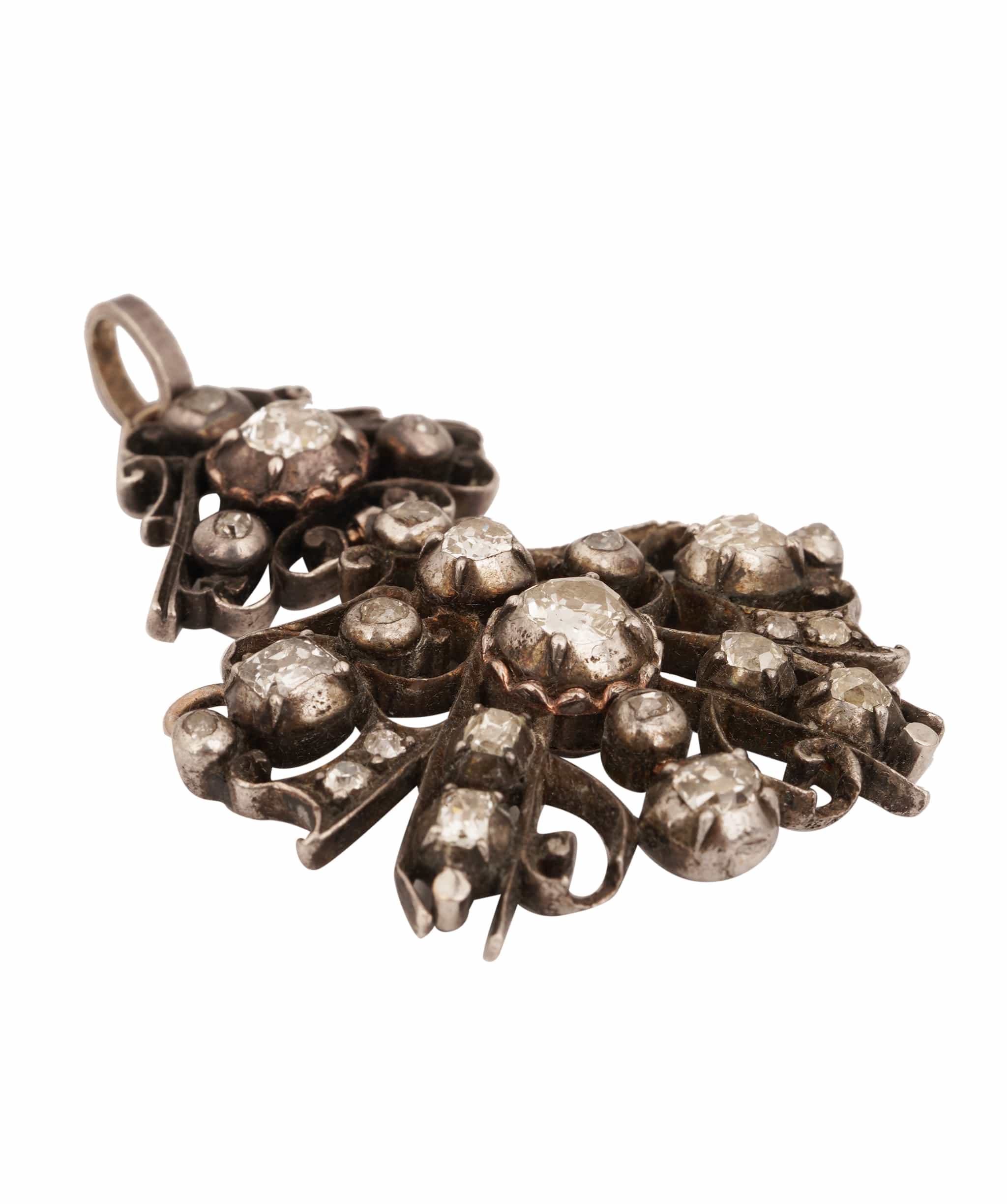 Luxury Promise SILVER DIAMOND CLUSTER PENDANT RJ4
