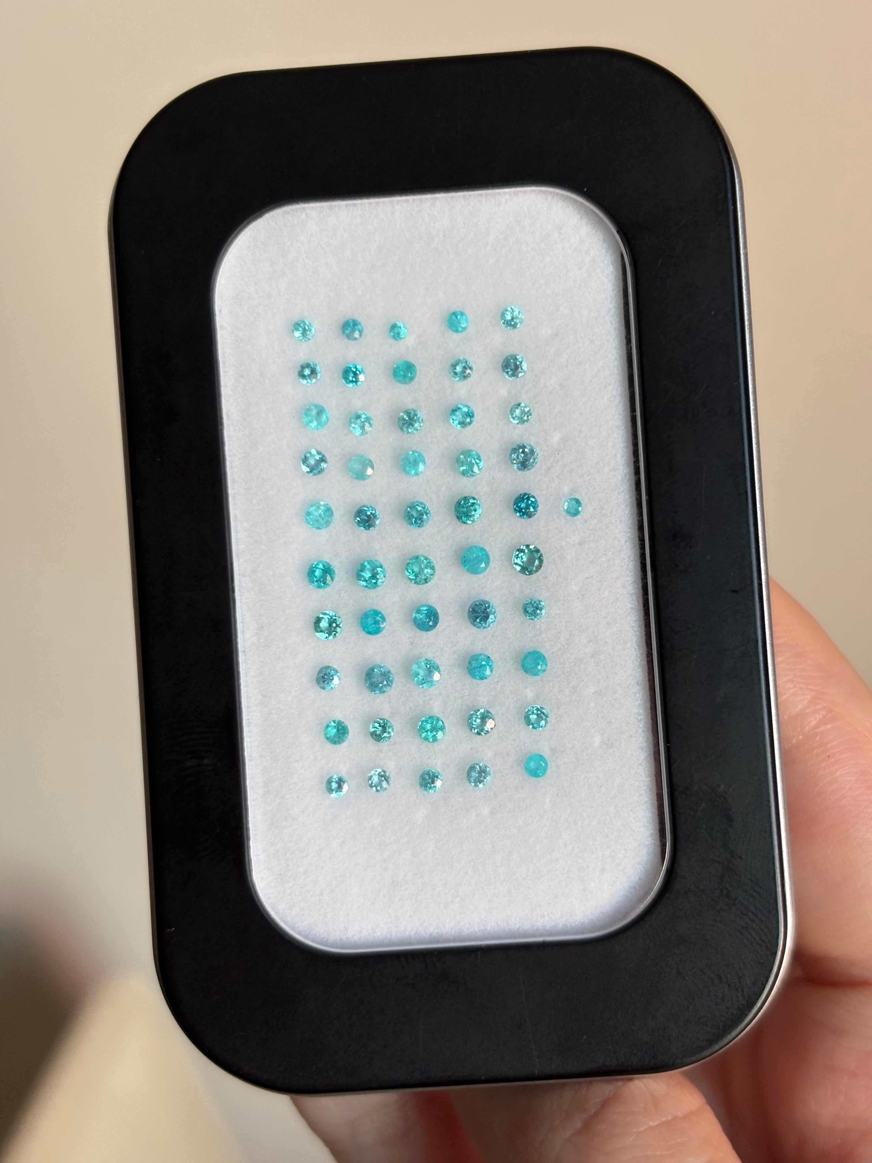Luxury Promise 2.10ct Brazil Neon Windex Blue Paraiba 1.8mm-2.3mm DXBCD1738