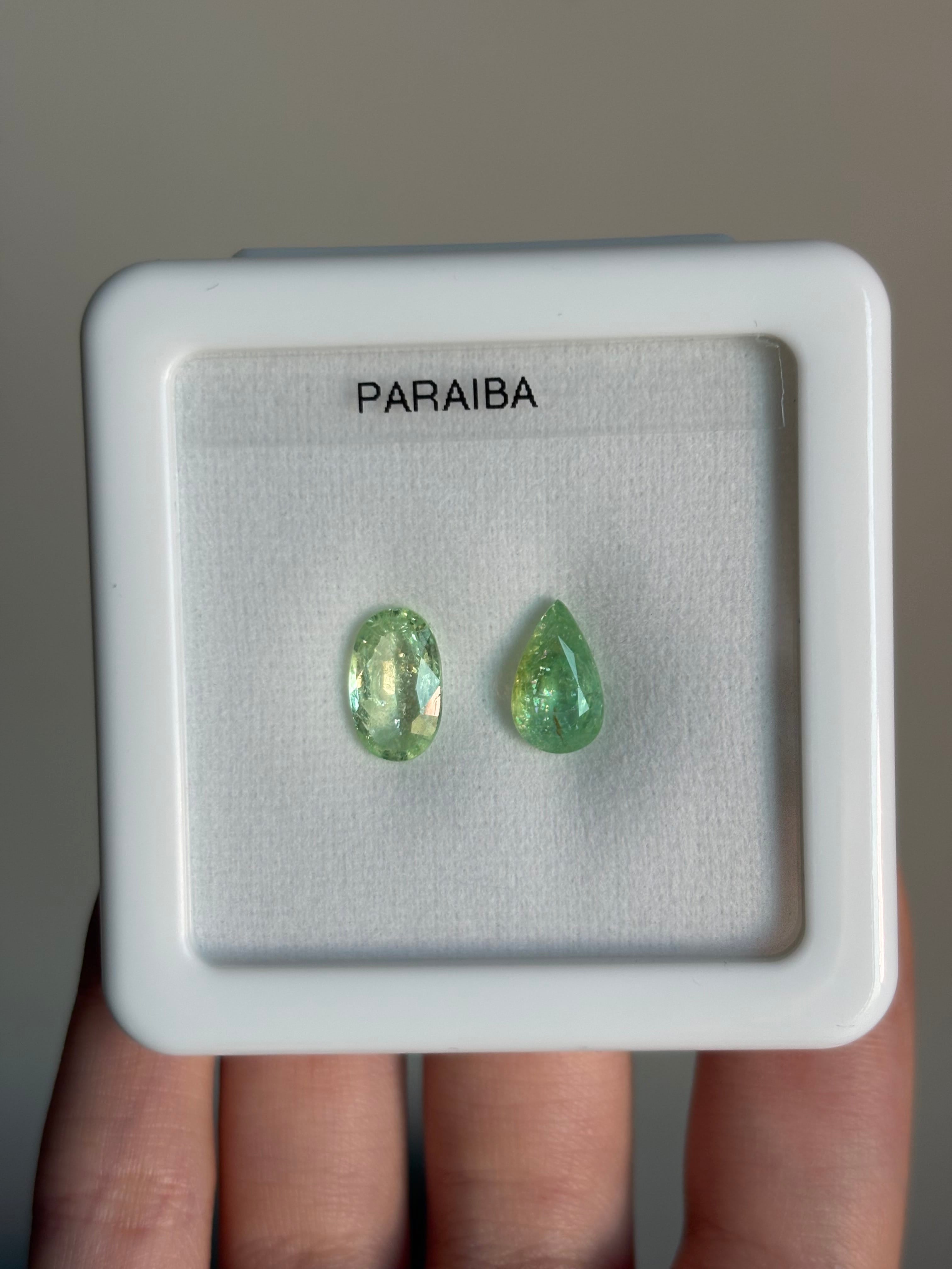 Luxury Promise 4.10ct Green Paraiba Moi et Toi (2pcs) DXBCD1718
