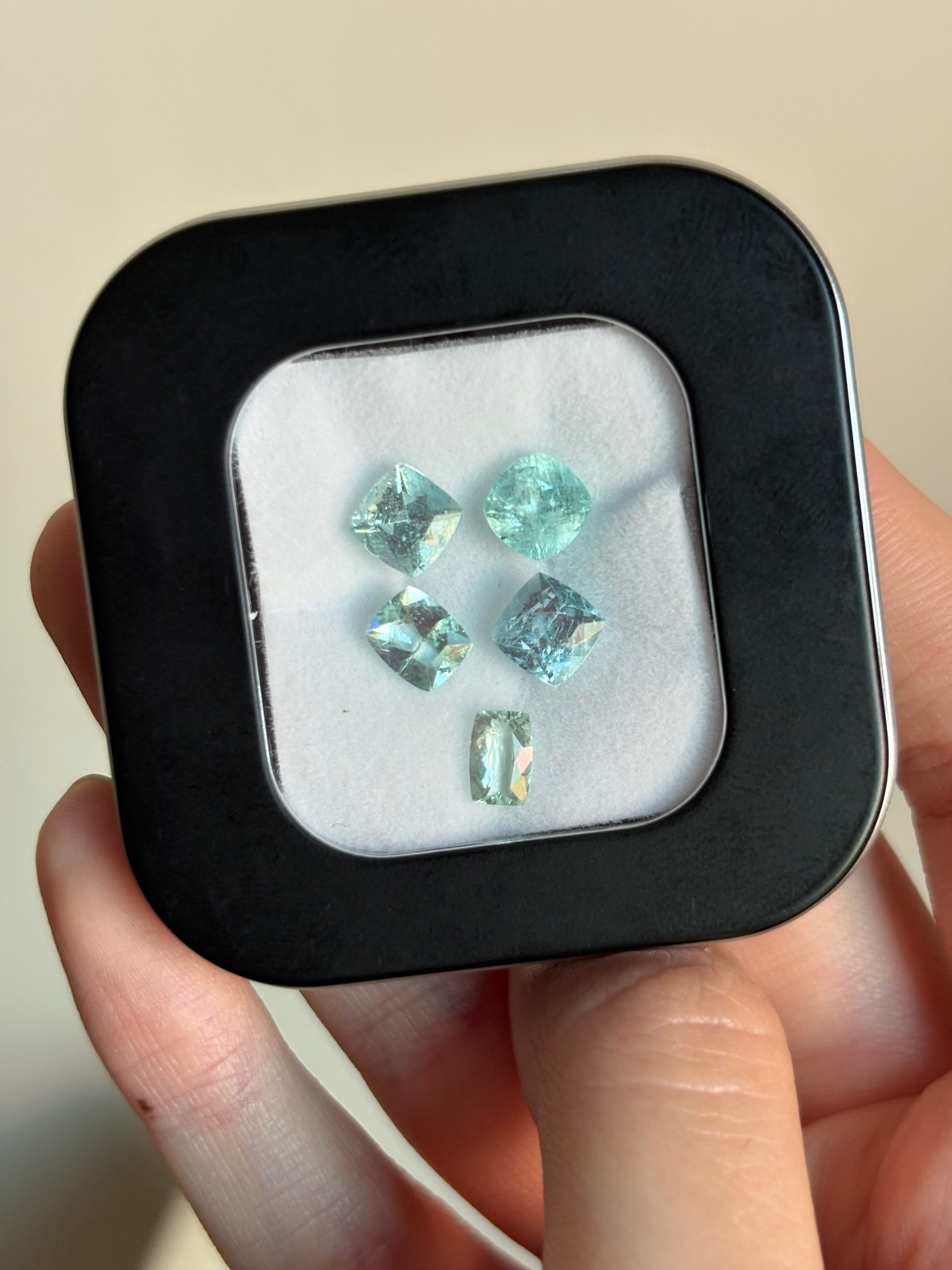 Luxury Promise 4.18ct Paraiba Cushions DXBCD1748