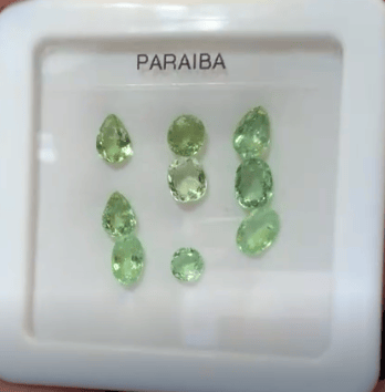 Luxury Promise 6.77ct Green Paraiba (9pcs) DXBCD1713
