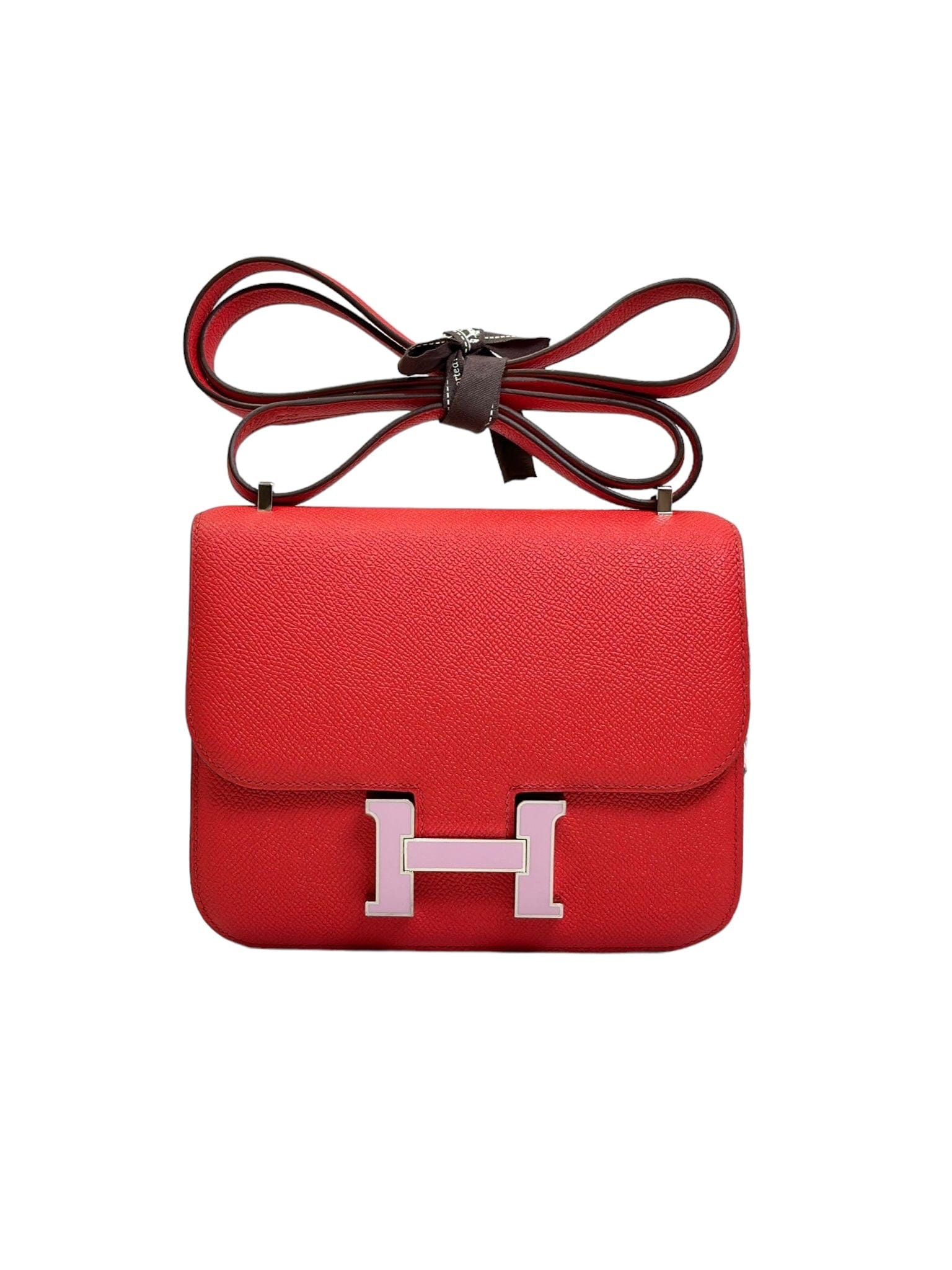 Luxury Promise Constance 18 Red Epsom with Pink Enamel Hardware